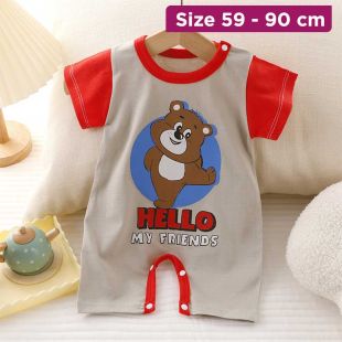 Baby Pure Cotton Crawler Suit with Open-Bottom