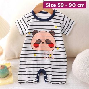 Baby Pure Soft Cotton Printed Open-Bottom Crawler Outfit