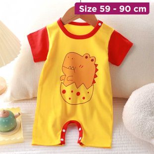 Baby Soft Pure Cotton Printed Open-Bottom Crawler Outfit