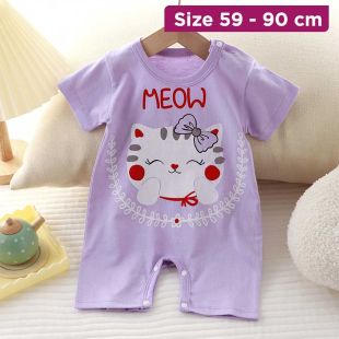 Newborn Pure Cotton Crawler Outfit with Open-Bottom