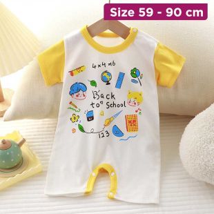 Newborn Pure Cotton Crawler Suit with Open-Bottom