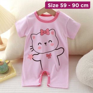 Baby Soft Cotton Open-Bottom Crawler Outfit