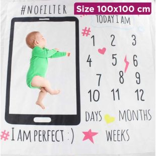 Baby Photography Blanket with InstaFrame Design - 100 x 100 cm