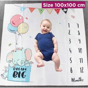 Baby Photography Blanket with Jumbo Design - 100 x 100 cm
