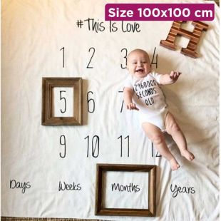 Baby Photography Blanket with Frame Design - 100 x 100 cm