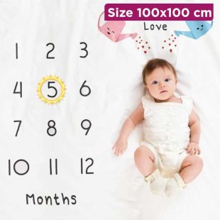 Baby Photography Blanket with Sprout Design - 100 x 100 cm