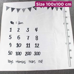 Baby Photography Blanket with Scale Design - 100 x 100 cm