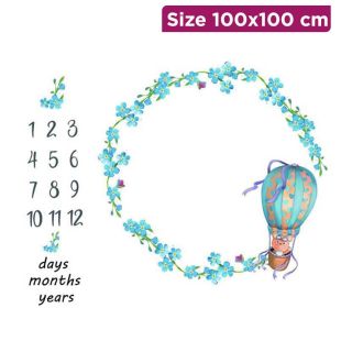 Baby Photography Blanket with Sky Design - 100 x 100 cm