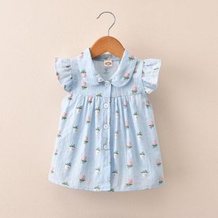 فستان مزخرف بأكمام قصيرة للأطفال