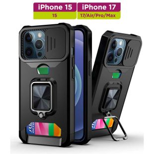 غطاء حماية مطور مع حافظة بطاقات لأجهزة أيفون