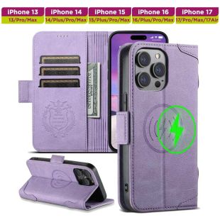 غطاء حماية Magsafe جلد قابل للطي مع حافظة بطاقات لأجهزة أيفون