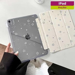غطاء حماية شفاف بتصميم النجوم لجهاز آيباد
