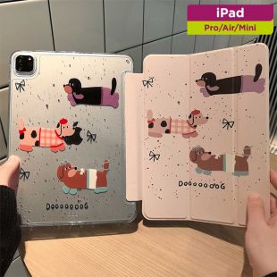 غطاء حماية كرتوني بتصميم Bow Puppy  للآيباد