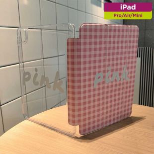 غطاء حماية كرتوني بتصميم  Pink Lattice  للآيباد