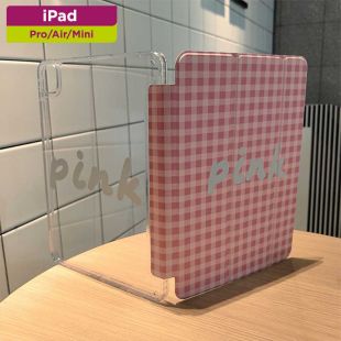 Cartoon Pink Lattice Protective Case for iPad
