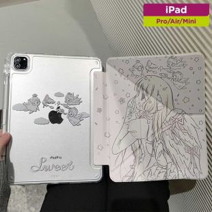 غطاء حماية مغناطيسي متعدد الطيات بتصميم Girl Angel للآيباد