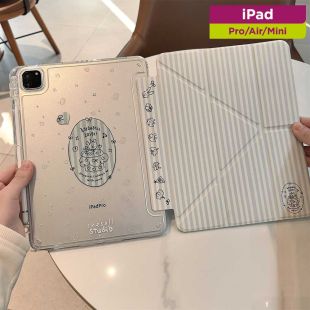 غطاء حماية مغناطيسي متعدد الطيات بتصميم Puppy Cake للآيباد