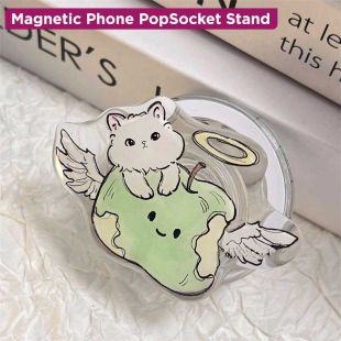 ستاند هاتف بوب سوكيت مغناطيسي بتصميم Apple Cat