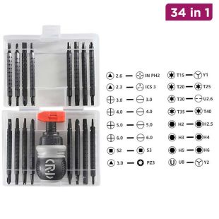 Screwdriver Set 34 in 1 with Various Bits and Handle