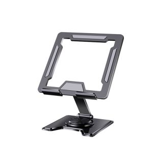ستاند معدني دوار قابل للطي للتابلت والهواتف مع فتحة تهوية كبيرة