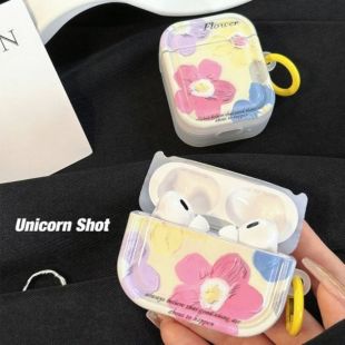 غطاء حماية بتصميم Oil Painting Flower لسماعات AirPods