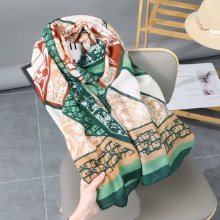 Cotton Linen D Chain Design Scarf for Women 85 x 180 cm