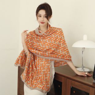 Cotton Linen H Design Scarf for Women 85 x 180 cm