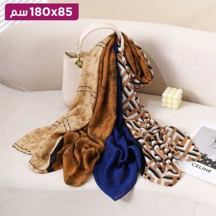 وشاح من القطن والكتان بتصميم بازل للنساء 85 × 180 سم