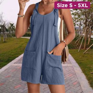 Women's Summer Casual Tank Shorts Bodysuit with High Waist Belt