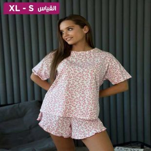 طقم بيجامة بنقشة الفهد للسيدات