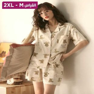 طقم بيجامة شورت بتصميم XiongXiong للسيدات