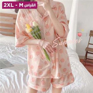 طقم بيجامة شورت بتصميم Datura للسيدات