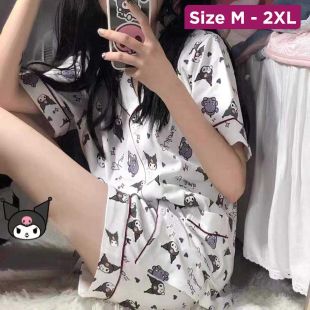 Women's Short Pajama Set with Kurumi Design