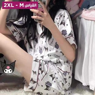 طقم بيجامة شورت بتصميم Kurumi للسيدات
