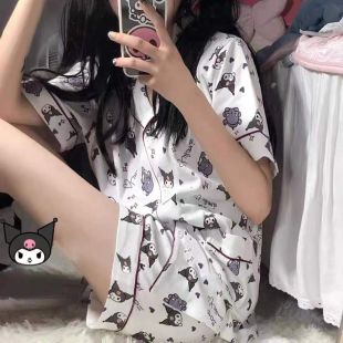 Women's Short Pajama Set with Kurumi Design