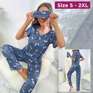 Floral Pajamas Set 3 Pcs for Women