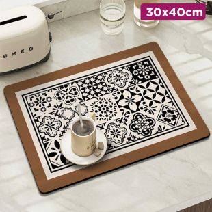 Coffee Retro Water Absorption Drying Board for Kitchen 30 × 40 cm