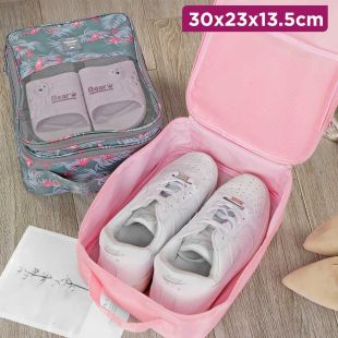 Women's Twill Fabric Travel Shoe Bag - 30 x 23 x 13.5 cm