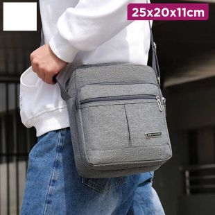 Canvas Crossbody Shoulder Bag - 25 x 20 x 11 cm