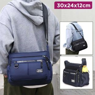 Waterproof Multi-Pocket Crossbody Shoulder Bag - 30 x 24 x 12 cm