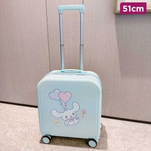 Children's Rolling Travel Suitcase with Blue-Eared Dog Design - 51 cm