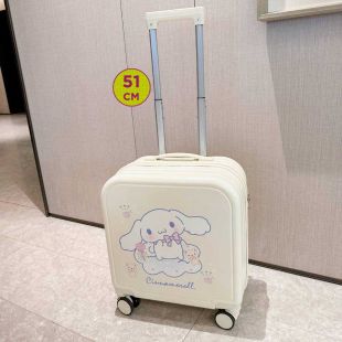 Children's Rolling Travel Suitcase with White Dog Design - 51 cm