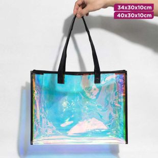 Glitter Waterproof Shoulder Bag with Black-edge Design