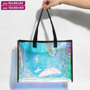 حقيبة كتف لامعة مقاومة للماء بتصميم Black-edge