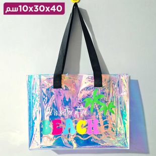 حقيبة كتف لامعة مقاومة للماء بتصميم Romantic Beach