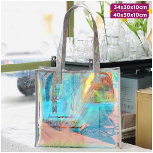 Glitter Waterproof Shoulder Bag with Laser Edge Design