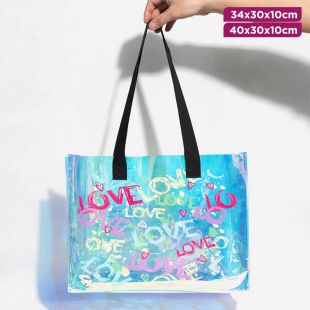 Glitter Waterproof Shoulder Bag with Love Design