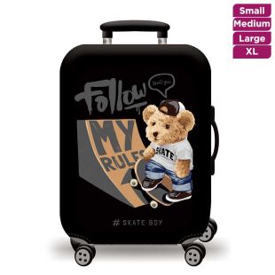 Elastic Protective Cover Skater Bear for Travel Luggage