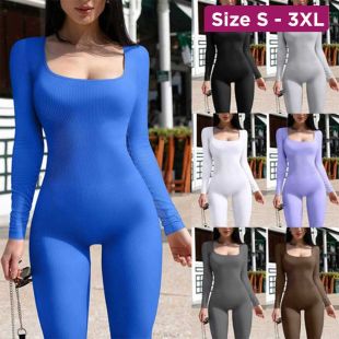 Slim Fit Long Sleeve Jumpsuit for Women
