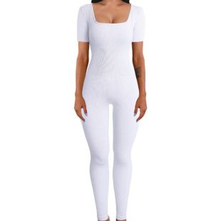 Slim Fit Short Sleeve Jumpsuit for Women